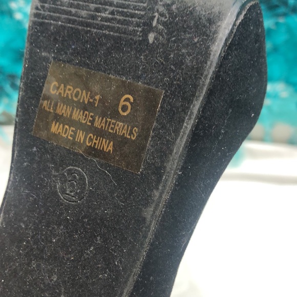 Black silver chain link platform heels needs repair sz 6 - Picture 9 of 13